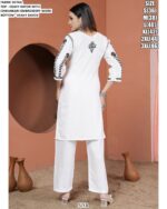 Partywear Lucknowi Chikankari Embroidered Heavy Rayon Kurti With Pant