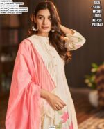 Introducing Our Pure Mul Chanderi Embroidered Salwar Suit Set In Off-White