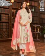 Introducing Our Pure Mul Chanderi Embroidered Salwar Suit Set In Off-White