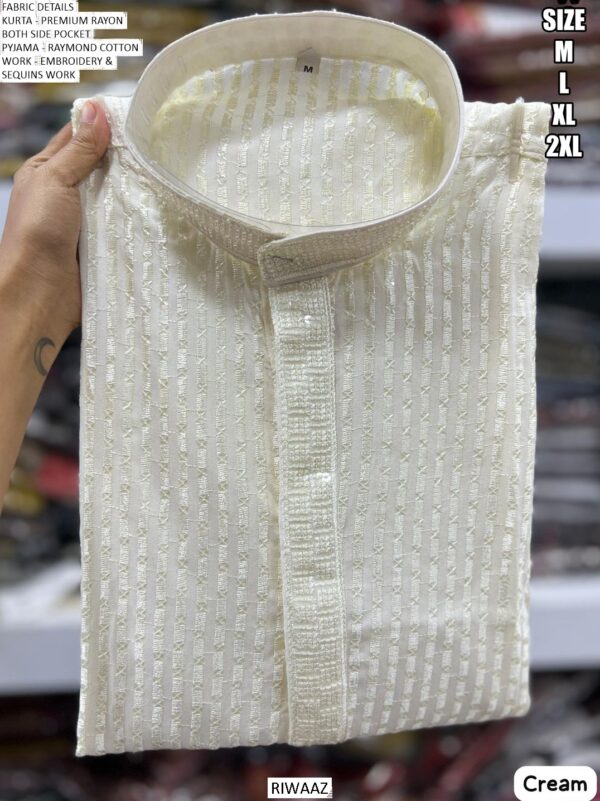 Premium Rayon Embroidered Readymade Kurta With Pajama For Men (Full Sets)