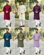 Premium Rayon Embroidered Readymade Kurta With Pajama For Men (Full Sets)