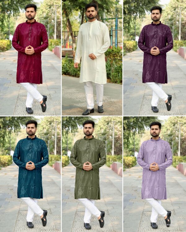Premium Rayon Embroidered Readymade Kurta With Pajama For Men (Full Sets)