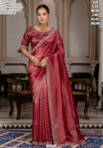 Tissue Gold Crush Sarees With Exquisite Cutdana And Zarkan Hand Embellishment