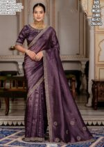 Tissue Gold Crush Sarees With Exquisite Cutdana And Zarkan Hand Embellishment