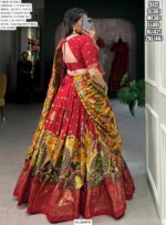Purchase This Kalamkari Printed Tussar Silk Lehenga Choli For Festivals