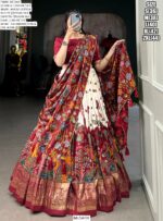 Purchase This Kalamkari Printed Tussar Silk Lehenga Choli For Festivals