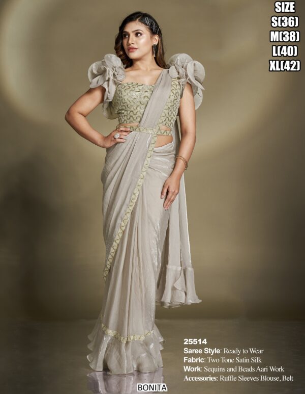 Presenting New Collection Of Party Wear Designer Ready To Wear Sarees (One Minute Sarees)