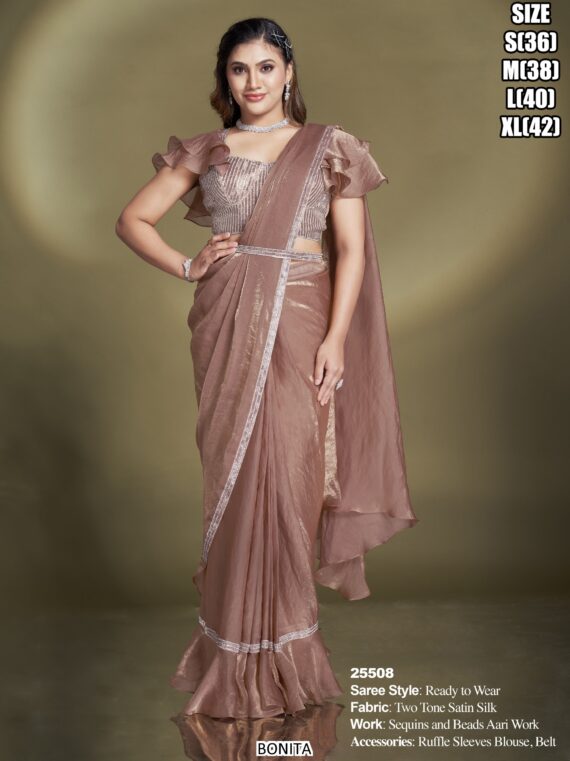 Presenting New Collection Of Party Wear Designer Ready To Wear Sarees (One Minute Sarees)
