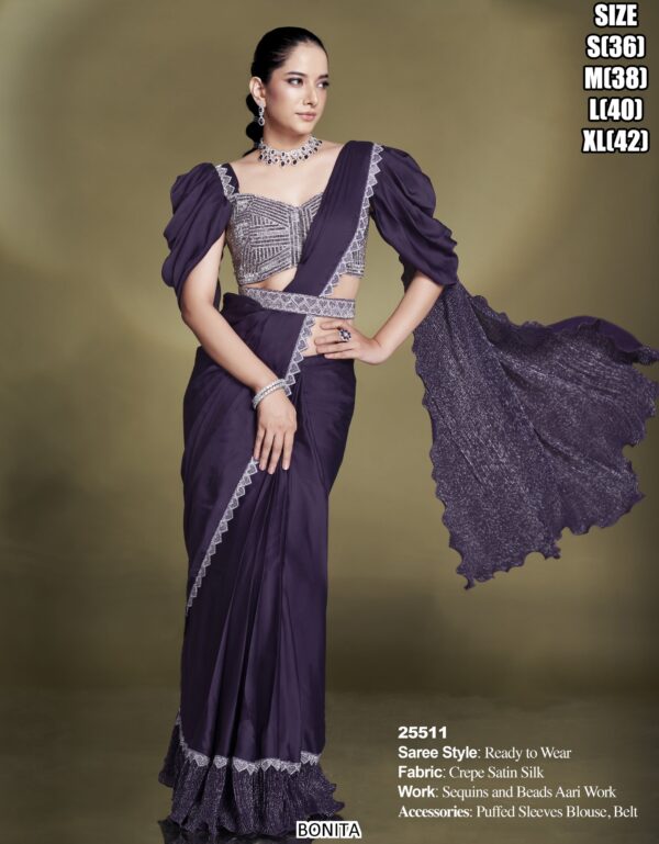 Presenting New Collection Of Party Wear Designer Ready To Wear Sarees (One Minute Sarees)