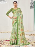 Premium Natural Silk Viscose With Pure Jacquard Zari Woven In The Fabric Digital Printed Sarees