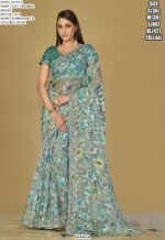 Multi-Coloured Woven Soft Organza Festival Wear Brasso Sarees