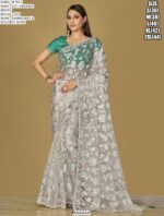 Multi-Coloured Woven Soft Organza Festival Wear Brasso Sarees