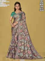 Multi-Coloured Woven Soft Organza Festival Wear Brasso Sarees