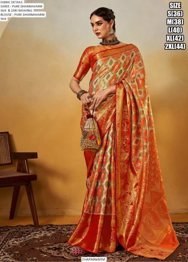 Pure Dharmavaram Silk With Lovely Zari Weaving Saree Collection 2025