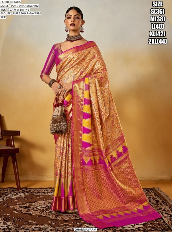 Pure Dharmavaram Silk With Lovely Zari Weaving Saree Collection 2025