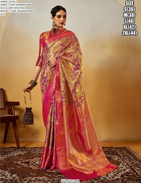 Pure Dharmavaram Silk With Lovely Zari Weaving Saree Collection 2025