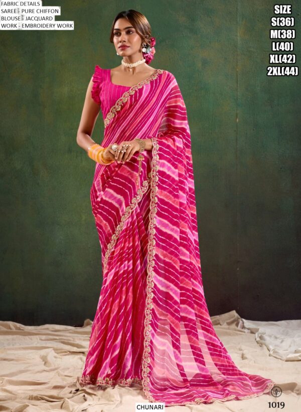 Explore Flawless Fashion With Our Pure Chiffon Embroidered Party Wear Sarees