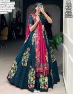 Festival Special Tussar Silk Printed And Foil Work Lehenga Choli With Dupatta