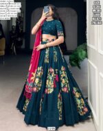 Festival Special Tussar Silk Printed And Foil Work Lehenga Choli With Dupatta