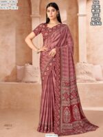 Drape Yourself In A Fabulous Designer Crepe Silk Un-Stitched Saree With Blouse