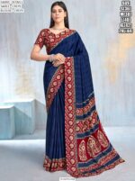 Drape Yourself In A Fabulous Designer Crepe Silk Un-Stitched Saree With Blouse