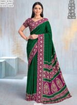 Drape Yourself In A Fabulous Designer Crepe Silk Un-Stitched Saree With Blouse