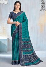 Drape Yourself In A Fabulous Designer Crepe Silk Un-Stitched Saree With Blouse