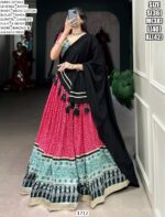 Women's The Timeless Bandhni And Ajrakh Printed Ready To Wear Chaniya Choli