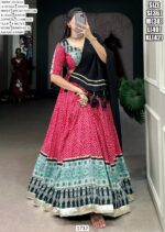Women's The Timeless Bandhni And Ajrakh Printed Ready To Wear Chaniya Choli