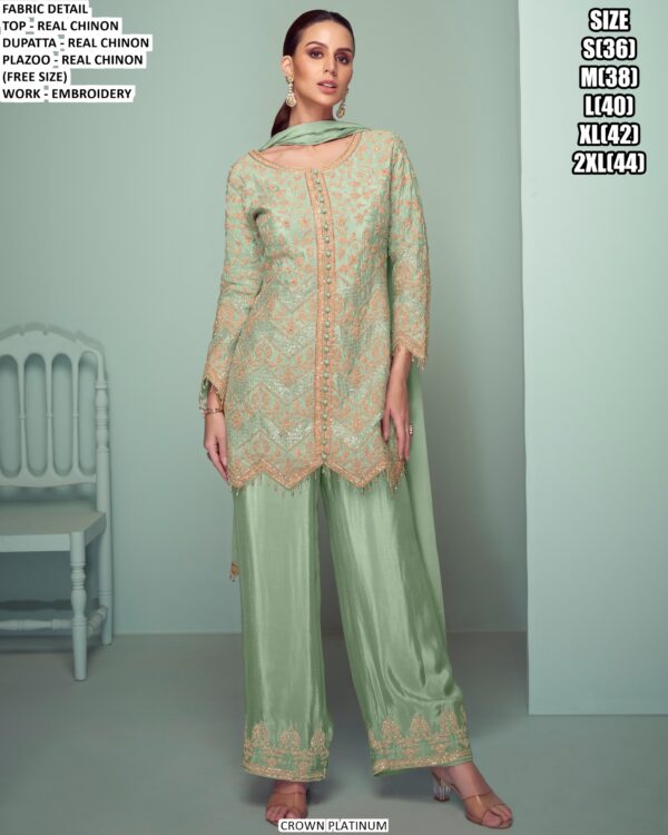 Shop Now! Real Chinon Embroidered Party Wear Designer Salwar Suits Collection