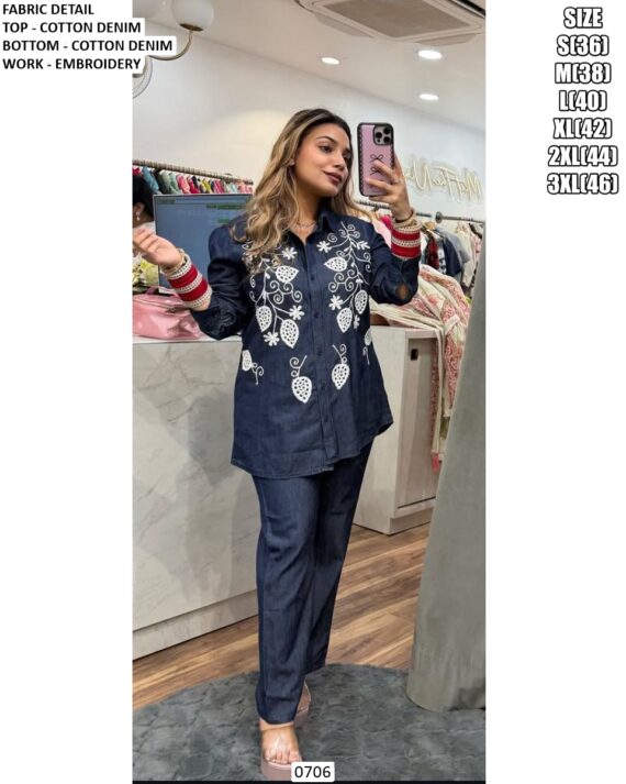 Introducing The Embroidery Designer Denim Co-ord Sets That Will Elevate Your Style!