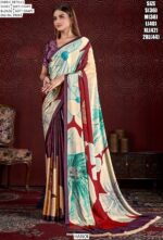 Party Wear Multicolour Digital Printed Soft Crape Saree Collection 2025
