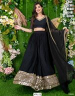 Semi-Stitched Georgette Sequins And Thread Embroidery Work Fancy Partywear Lehenga Choli