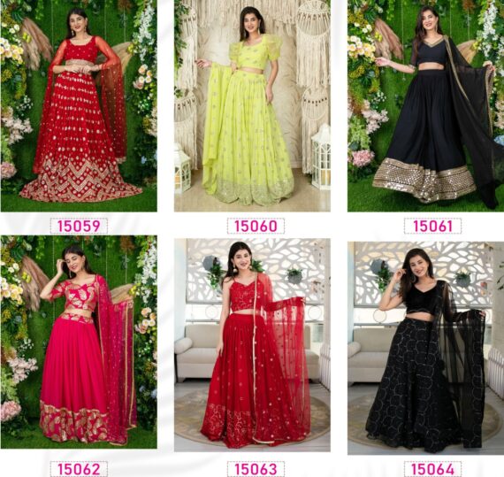 Semi-Stitched Georgette Sequins And Thread Embroidery Work Fancy Partywear Lehenga Choli