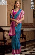 Weaved Zari Soft Silk Contrast Bordered Wedding Wear Saree With Blouse