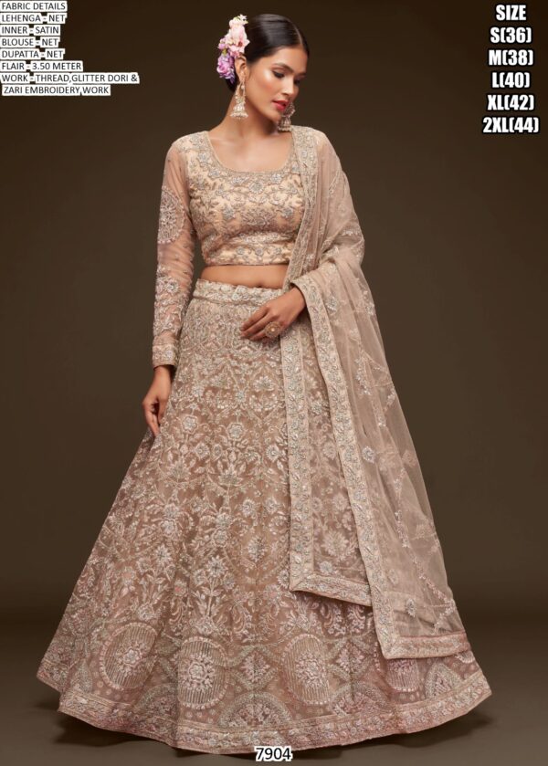 New Wedding Attire! Heavy Embroidered Semi-Stitched Bridal Lehenga Choli
