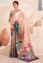 Digital Printed Daily Wear Crepe Soft Silk Saree With Blouse Piece