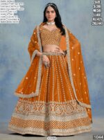 Bridal's Art Silk Fine Embroidered Semi-Stitched Lehenga Choli Sets In Four Colours!
