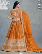 Bridal's Art Silk Fine Embroidered Semi-Stitched Lehenga Choli Sets In Four Colours!