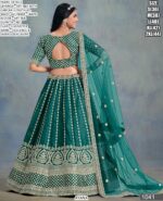 Bridal's Art Silk Fine Embroidered Semi-Stitched Lehenga Choli Sets In Four Colours!
