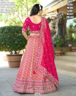Wedding Wear Codding And Jacquard Work Pure Viscose Lehenga Choli In Dark Pink
