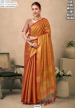 Zari Weaving Worked Bollywood Pure Tissue Silk Plain Party Wear Un-Stitched Sarees