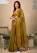 Zari Weaving Worked Bollywood Pure Tissue Silk Plain Party Wear Un-Stitched Sarees