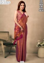 Zari Weaving Worked Bollywood Pure Tissue Silk Plain Party Wear Un-Stitched Sarees