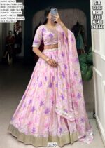 Glimmering Floral Printed Tabby Silk Festival Wear Lehenga Choli Sets