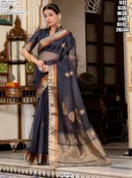 Buy Linen Kota Party Wear Sarees With Beautiful Hand Worked Buttas
