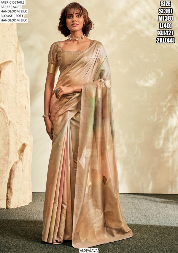 Soft Handloom Khadi Silk Festival Wear Un-Stitched Blouse With Sarees