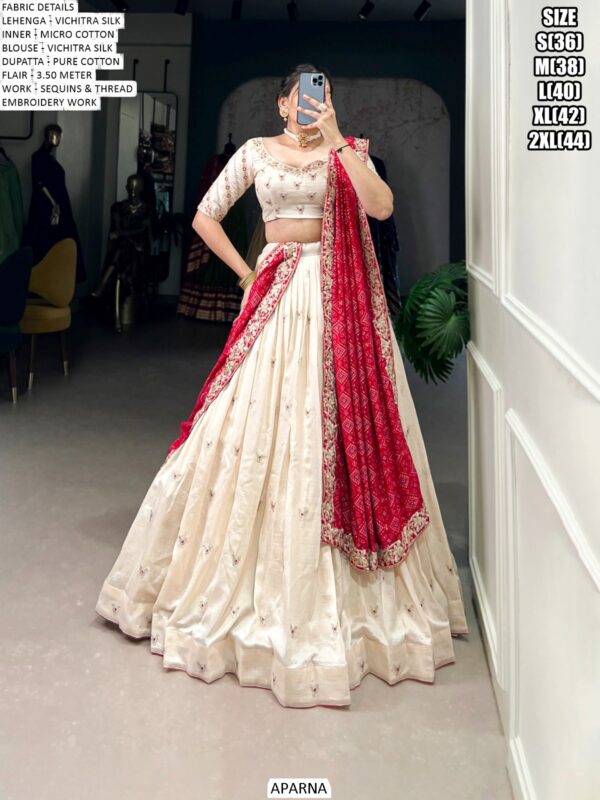 Look Stunningly Beautiful With This Off-White Colour Designer Wedding Lehenga Choli