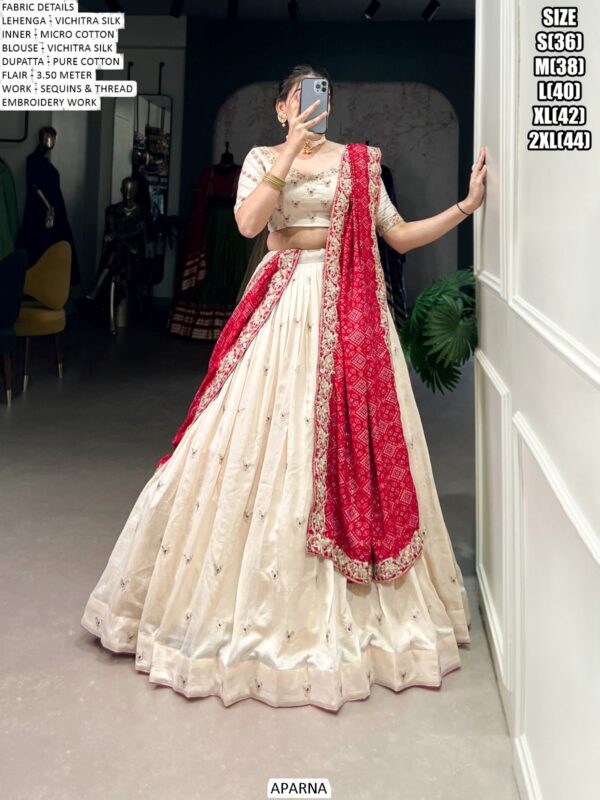 Look Stunningly Beautiful With This Off-White Colour Designer Wedding Lehenga Choli