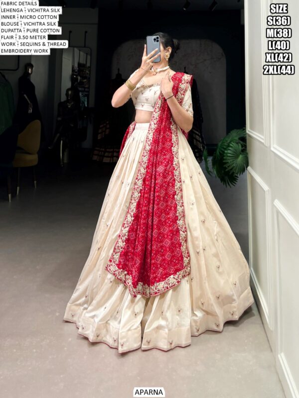 Look Stunningly Beautiful With This Off-White Colour Designer Wedding Lehenga Choli